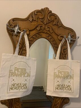 Mint condition never used new VIP Never Say Never Tour Cotton Tote Bags - Cream